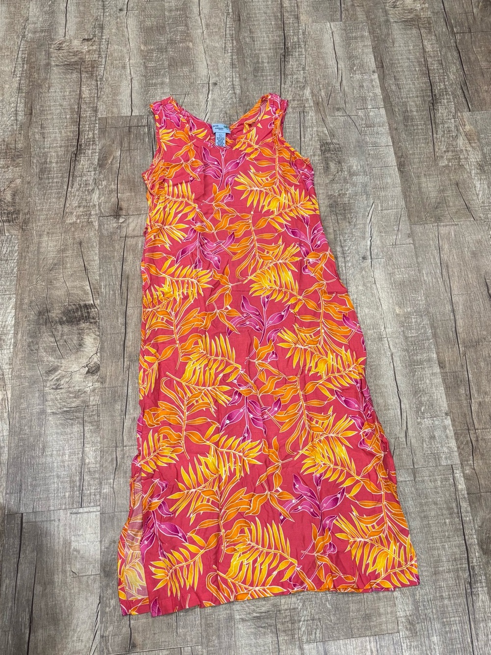 Tropical Pink & Yellow Sleeveless Swim Cover-Up  with Sequins - Jane Ashley